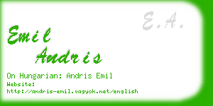 emil andris business card